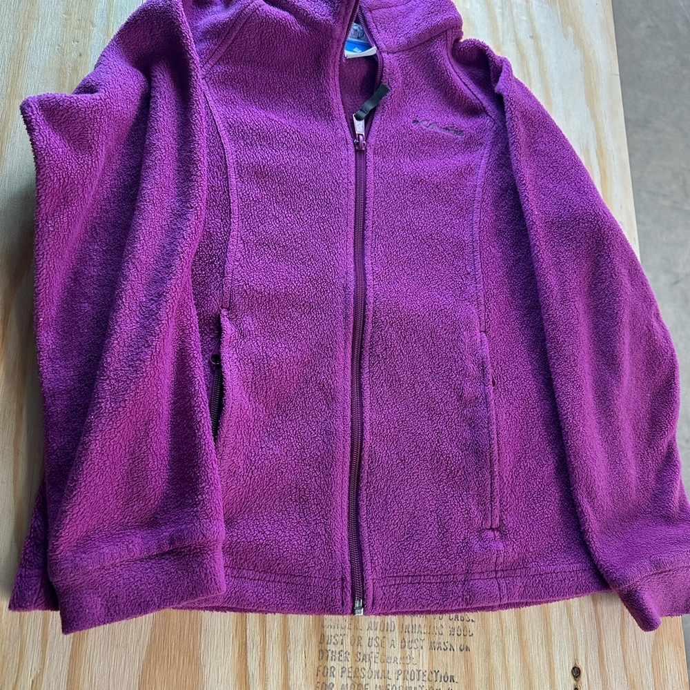 Columbia Girls 10/12 Purple Fleece‎ Jacket Full Zip Youth Lightweight